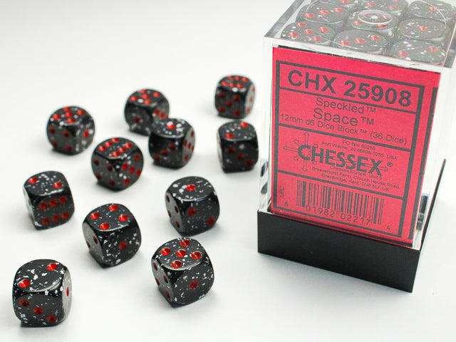 Chessex Speckled Space 12mm D6 Dice Block (36ct)