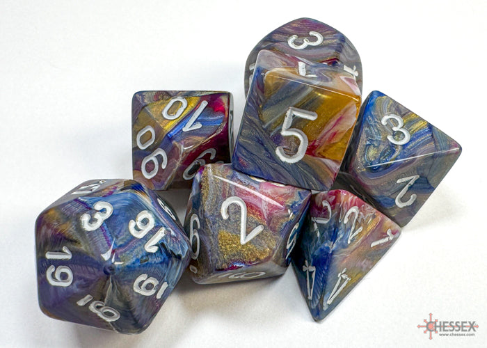 Chessex Festive Carousel/White Polyhedral Dice Set (7ct)
