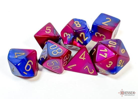 Chessex Gemini Blue-Purple/Gold Polyhedral Dice Set (7ct)