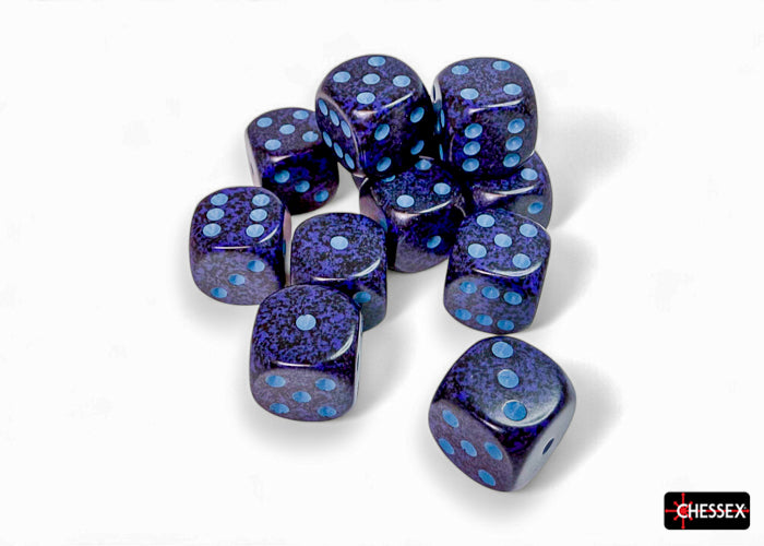 Chessex Speckled Cobalt 16mm D6 Dice (12ct)