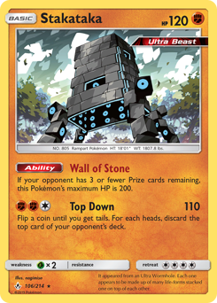 Stakataka Holofoil - Unbroken Bonds #106 (Near Mint)