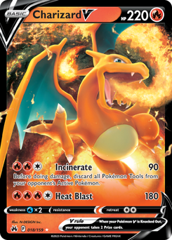 Charizard V Holofoil - Crown Zenith #18 (Near Mint)