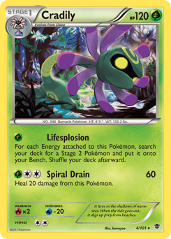 Cradily Normal - Plasma Blast #4 (Near Mint)