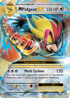 M Pidgeot-EX Holofoil - Evolutions #65 (Damaged)