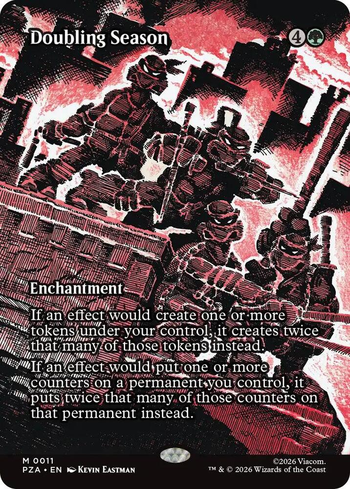 Doubling Season (Borderless) - Teenage Mutant Ninja Turtles Source Material #11 (Lightly Played)