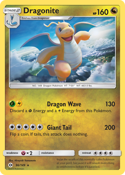Dragonite Holofoil - Sun & Moon #96 (Near Mint)