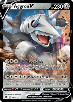 Aggron V Holofoil - Brilliant Stars #96 (Near Mint)