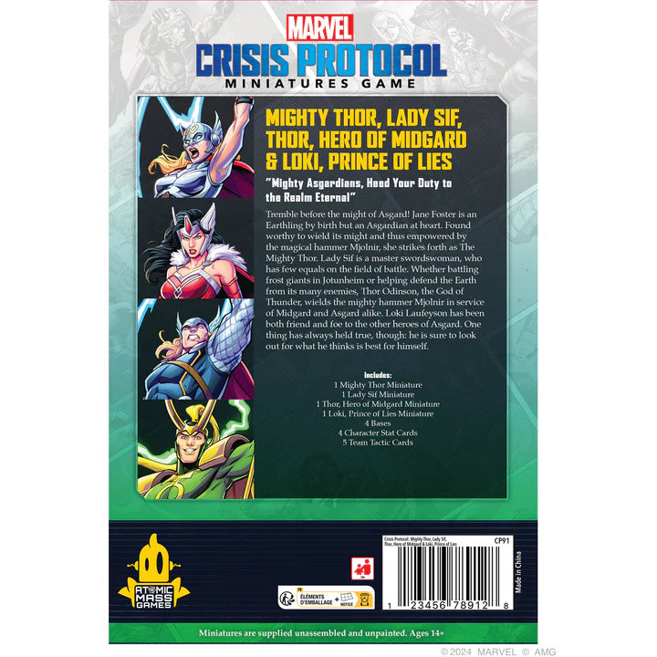 Marvel: Crisis Protocol- Mighty Thor, Lady Sif, Thor, Hero of Midgard & Loki, Prince of Lies
