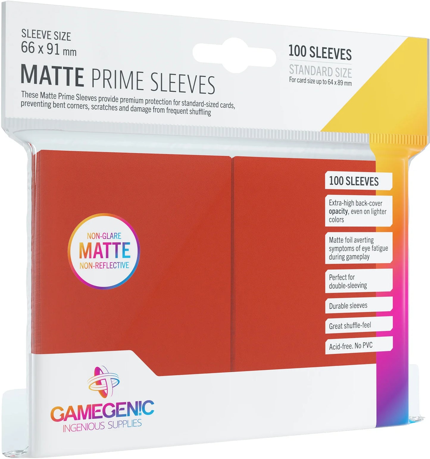 Gamegenic Matte Prime Red Card Sleeves (100ct)