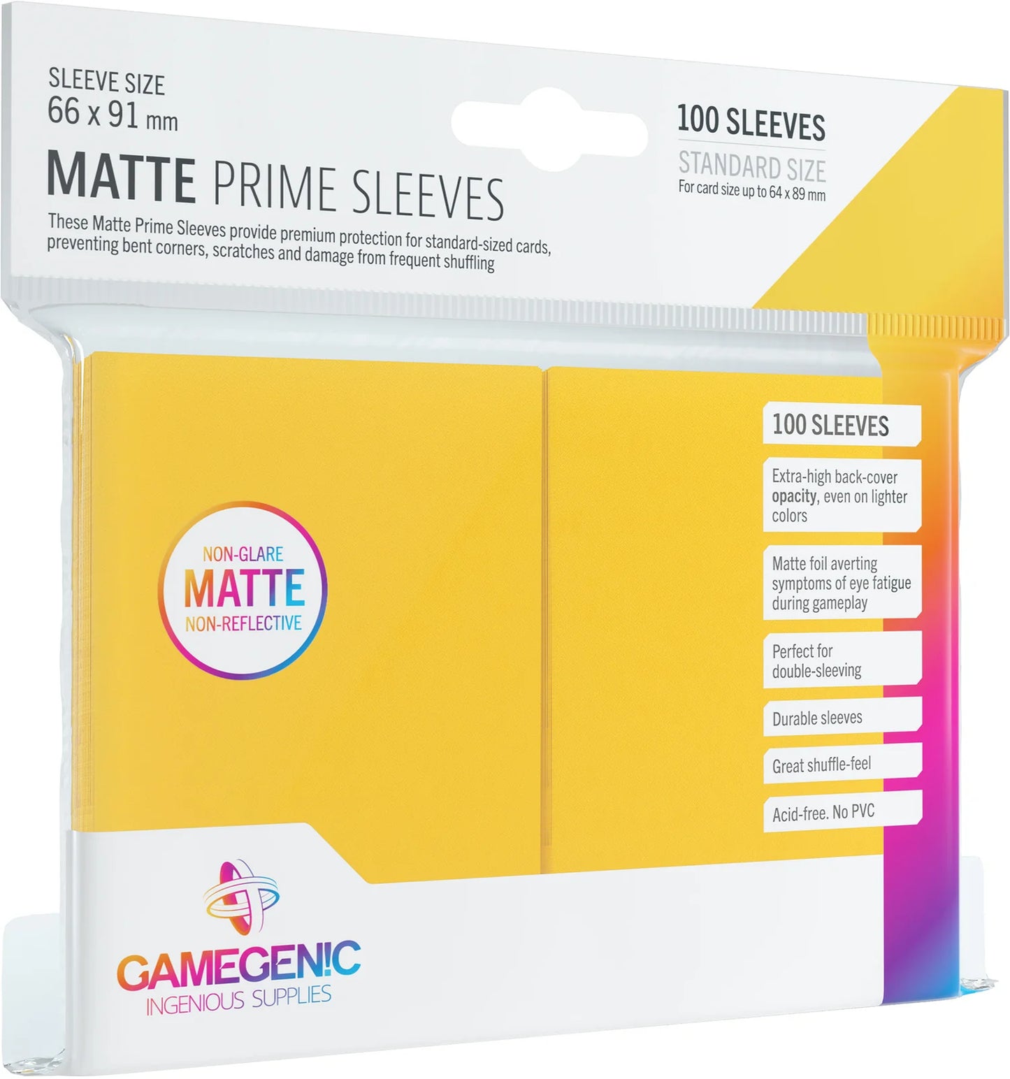 Gamegenic Matte Prime Yellow Card Sleeves (100ct)