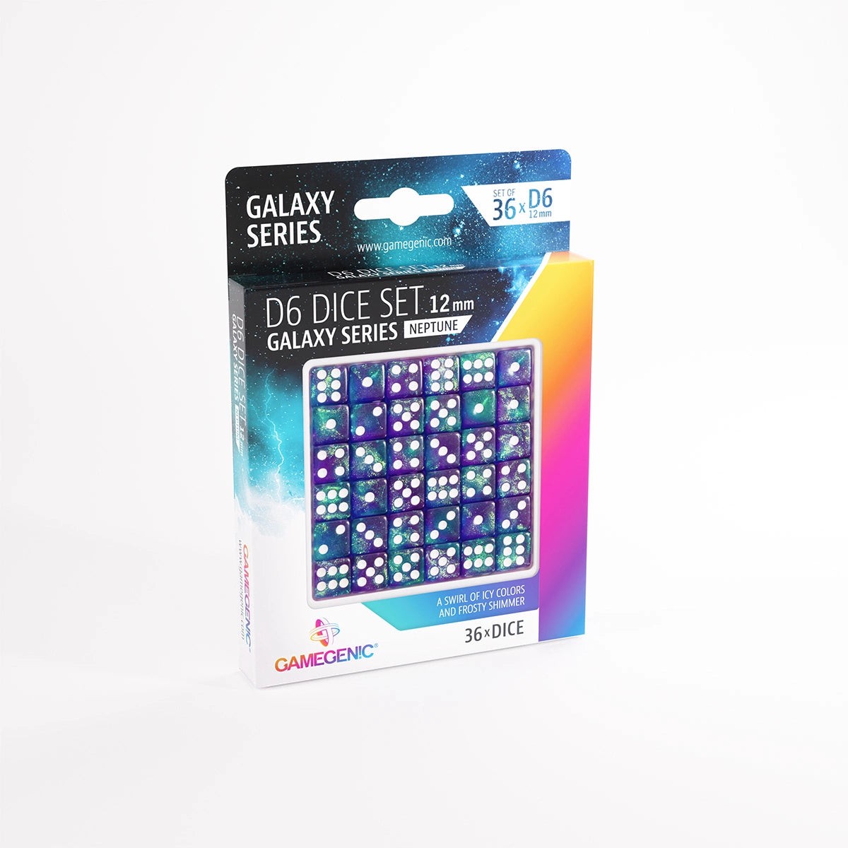 Gamegenic D6 Dice Set 12mm (36 pcs): Galaxy Series - Neptune