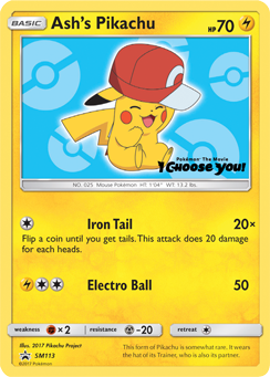 Ash's Pikachu Normal - SM Black Star Promos #SM113 (Lightly Played)