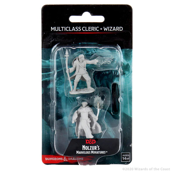 WizKids Dungeons & Dragons Nolzur's Marvelous Miniatures Unpainted Minis Wave 13 Mullticlass Cleric & Wizard Male