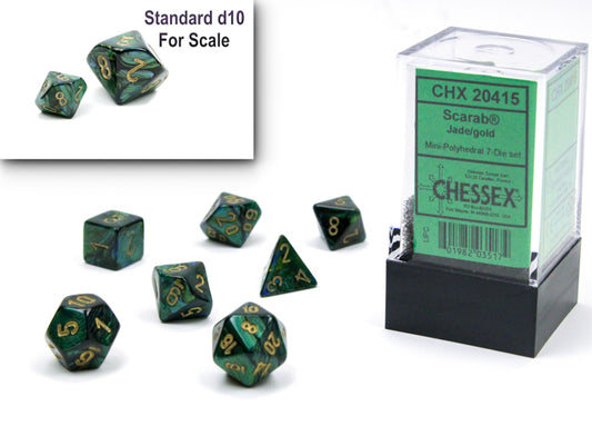 Chessex Scarab Jade/gold Mini-hedral 7-Die Set