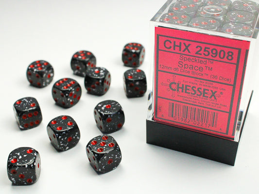 Chessex Speckled Space 12mm d6 Dice Block (36 dice)