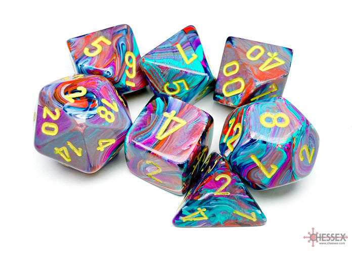 Chessex Festive Mosaic/Yellow Polyhedral Dice Set (7ct)