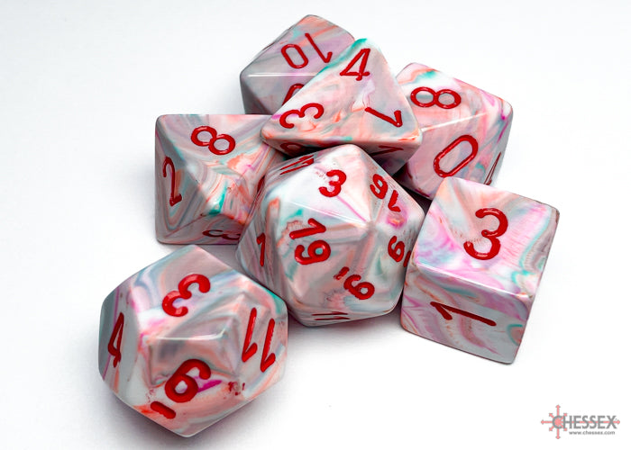 Chessex Festive Pop Art/Red Polyhedral Dice Set (7ct)