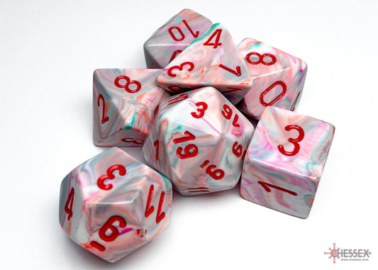 Chessex Festive Pop Art/Red Polyhedral Dice Set (7ct)