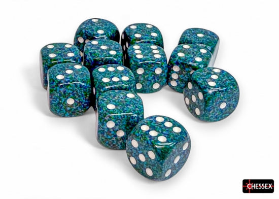 Chessex Speckled Sea 16mm D6 Dice (12ct)