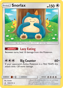 Snorlax Reverse Holofoil - Unbroken Bonds #158 (Near Mint)
