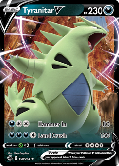 Tyranitar V Holofoil - Fusion Strike #158 (Near Mint)
