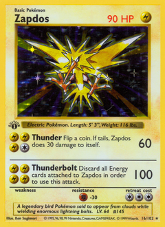 Zapdos Holofoil - Base #16 (Near Mint)