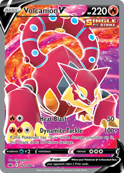 Volcanion V Holofoil - Chilling Reign #162 (Near Mint)