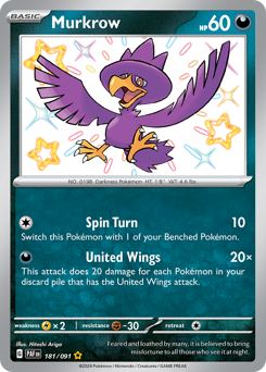Murkrow Holofoil - Paldean Fates #181 (Near Mint)
