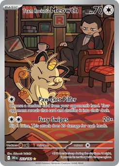 Team Rocket's Meowth Holofoil - Destined Rivals #203 (Near Mint)