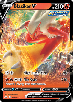 Blaziken V Holofoil - Chilling Reign #20 (Near Mint)