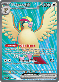 Pidgeot ex Holofoil - Obsidian Flames #217 (Lightly Played)