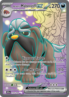 Arven's Mabosstiff ex Holofoil - Destined Rivals #218 (Near Mint)