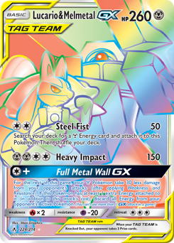 Lucario & Melmetal-GX Holofoil - Unbroken Bonds #224 (PSA 10)