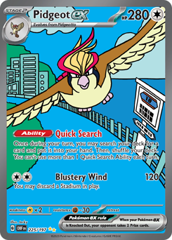 Pidgeot ex Holofoil - Obsidian Flames #225 (Near Mint)