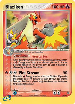 Blaziken Holofoil - Ruby & Sapphire #3 (Damaged)