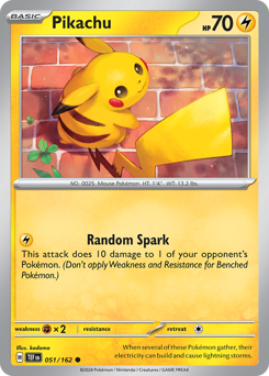 Pikachu Reverse Holofoil - Temporal Forces #51 (Near Mint)