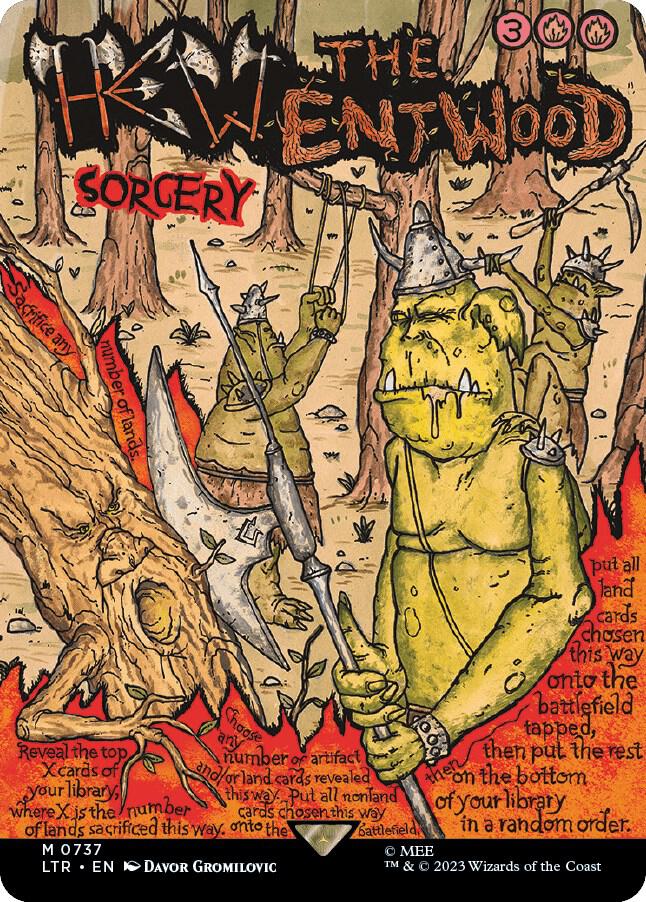 Hew the Entwood (Borderless Poster) - Universes Beyond: The Lord of the Rings: Tales of Middle-earth #737 (Lightly Played)
