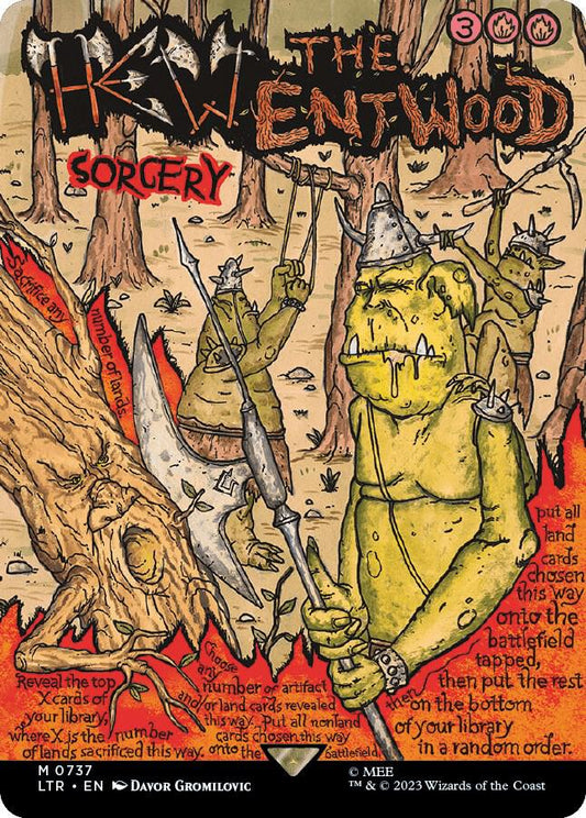 Hew the Entwood (Borderless Poster) - Universes Beyond: The Lord of the Rings: Tales of Middle-earth #737 (Lightly Played)
