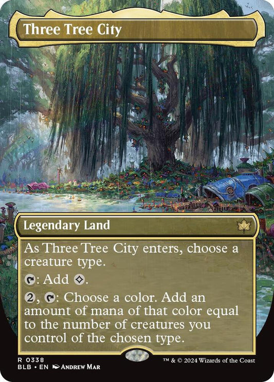 Three Tree City (Borderless) (0338) - Bloomburrow #338 (Lightly Played)