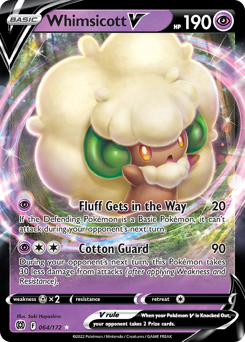 Whimsicott V Holofoil - Brilliant Stars #64 (Near Mint)