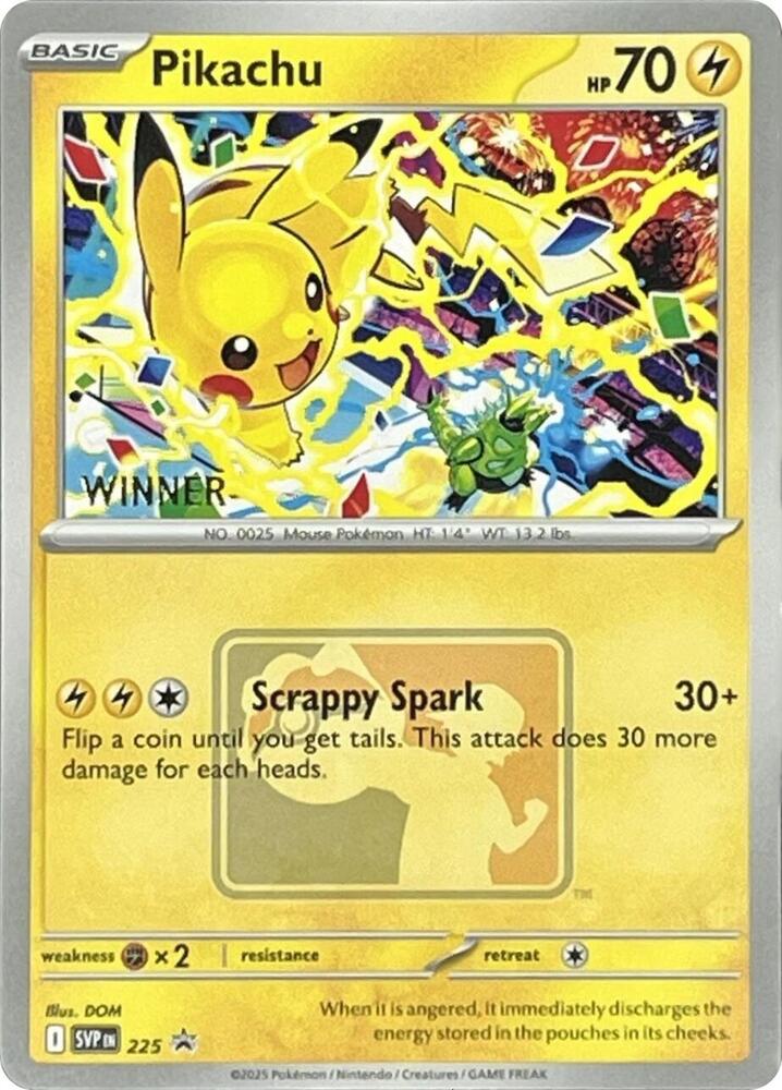 Pikachu winner promo - Scarlet violet promos #225 (Near Mint)