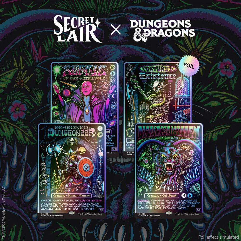 Magic: The Gathering Secret Lair Dungeons & Dragons: Black Lights & Dark Dungeons — Traditional Foil Edition
