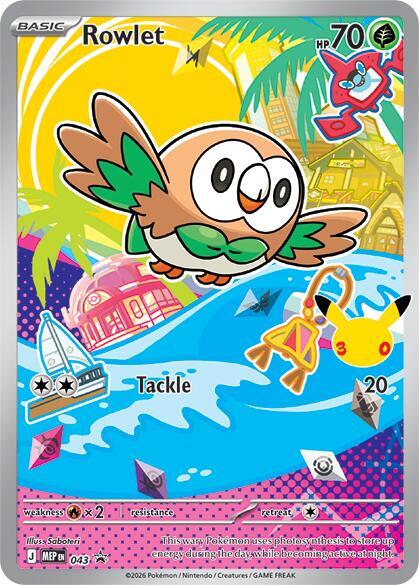 Rowlet - Mega evolutions promos #043 (Near Mint)