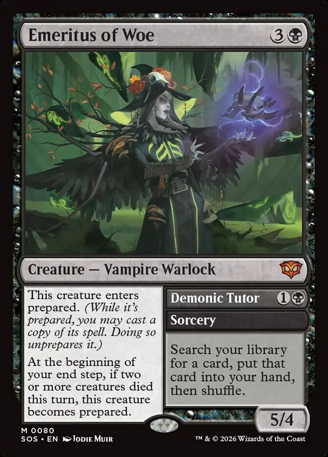 Emeritus of Woe // Demonic Tutor - Secrets of Strixhaven #80 (Lightly Played)
