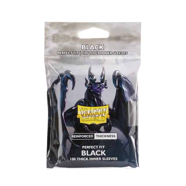 Dragon Shield Perfect Fit Thick Inner Sleeves - Black  (100ct)