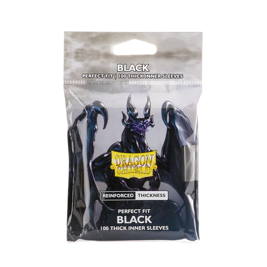 Dragon Shield Perfect Fit Thick Inner Sleeves - Black  (100ct)
