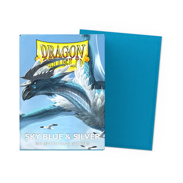 Dragon Shield Sky Blue & Silver Standard Matte Dual Card Sleeves (100ct)