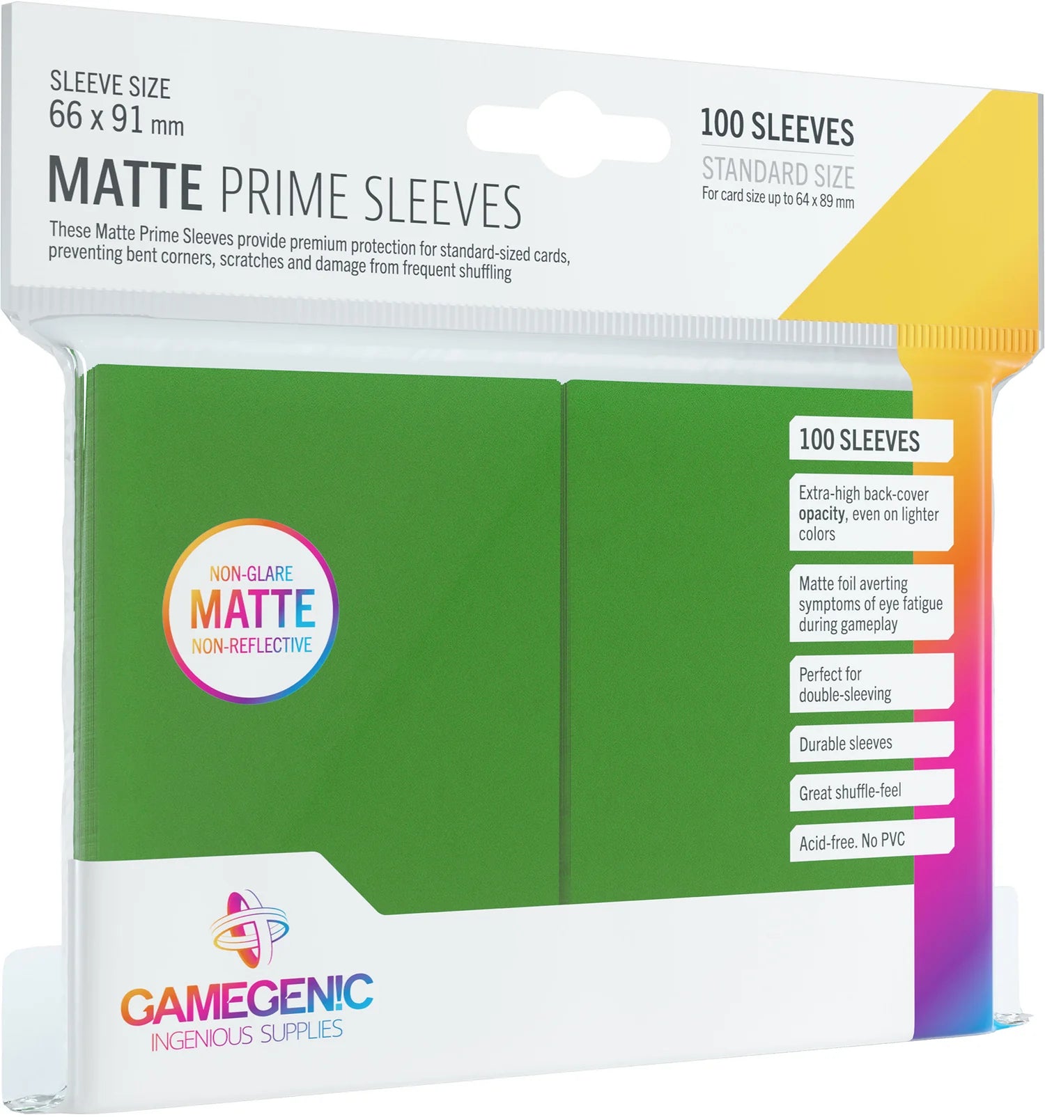 Gamegenic Matte Prime Green Card Sleeves (100ct)