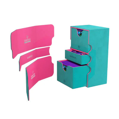 Gamegenic Stronghold 200+ XL Convertible Teal/Pink Deck Box