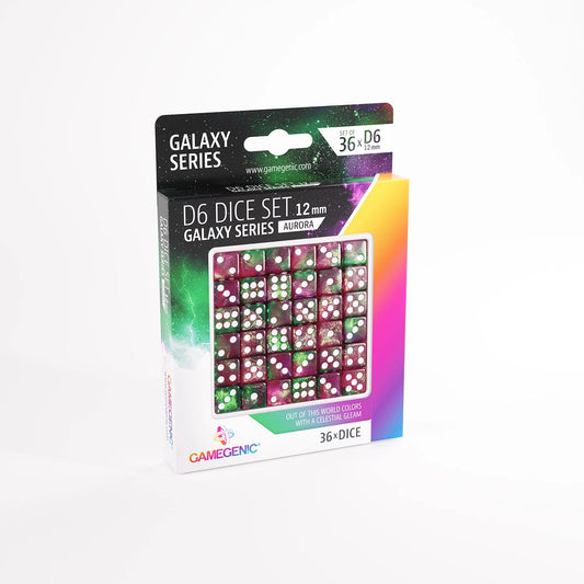 Gamegenic D6 Dice Set 12mm (36 pcs): Galaxy Series - Aurora